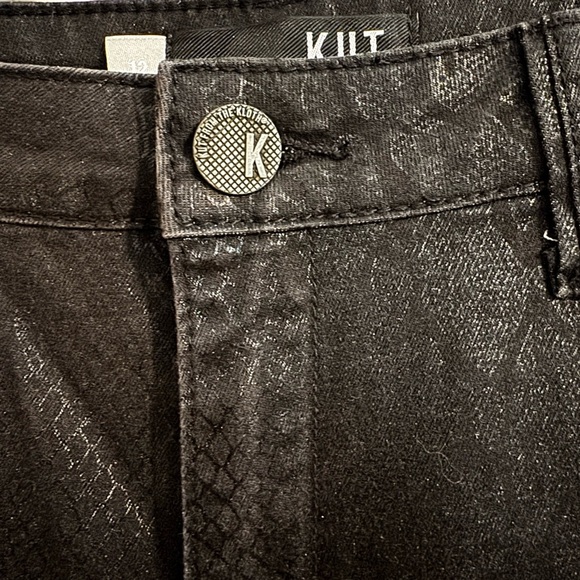 Kut From The Kloth Mia High Rise Ankle Toothpick Skinny Black Snakeskin Size 12 - Picture 8 of 11